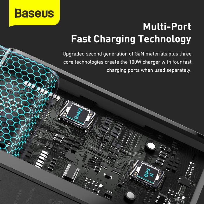 Baseus GaN2 Pro Quick Charger 2C+2U 100W CN Black Baseus GaN2 Pro Quick Charger 2C+2U 100W CN Black